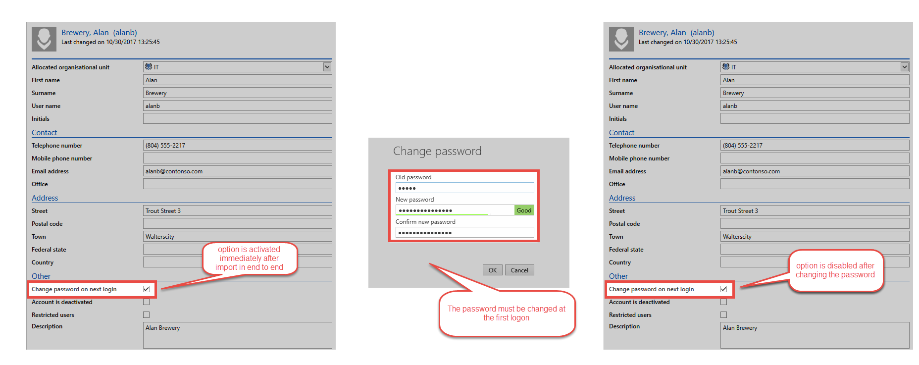 picture change password options